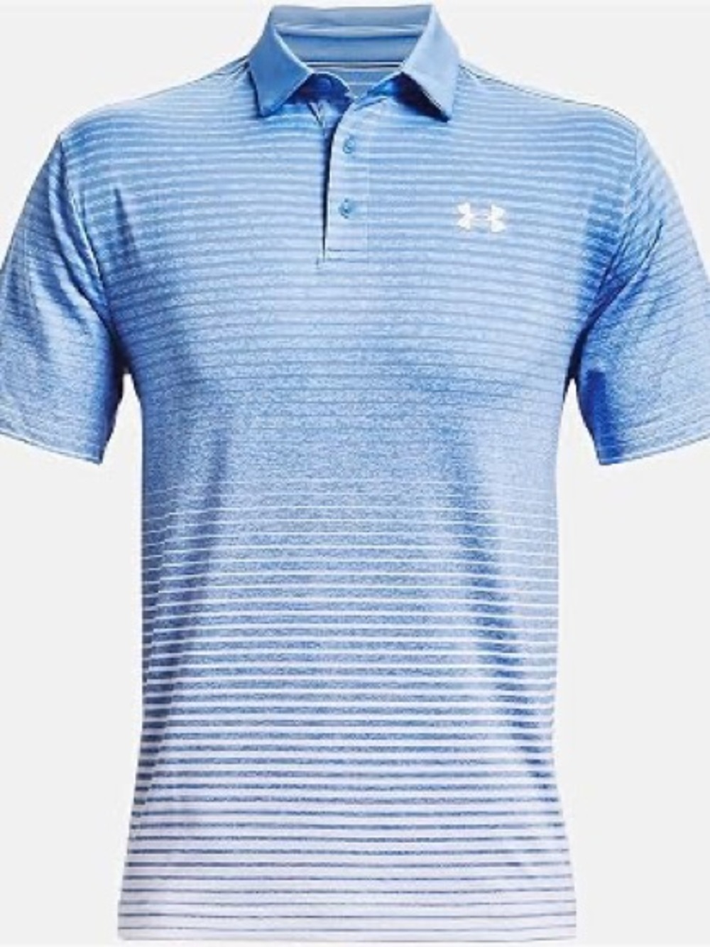 Under Armour Men’s Light Blue Ombre Stripe Playoff Golf Polo Size Large